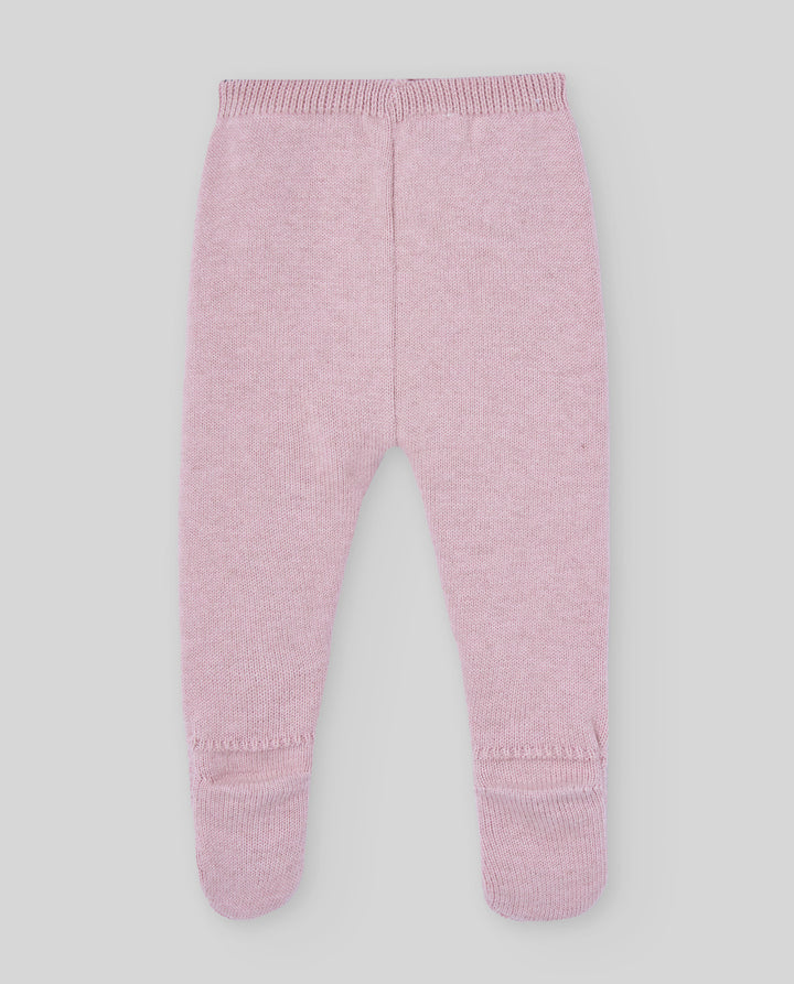 Paz Rodríguez Dusty Pink Knit Baby Set with Bow