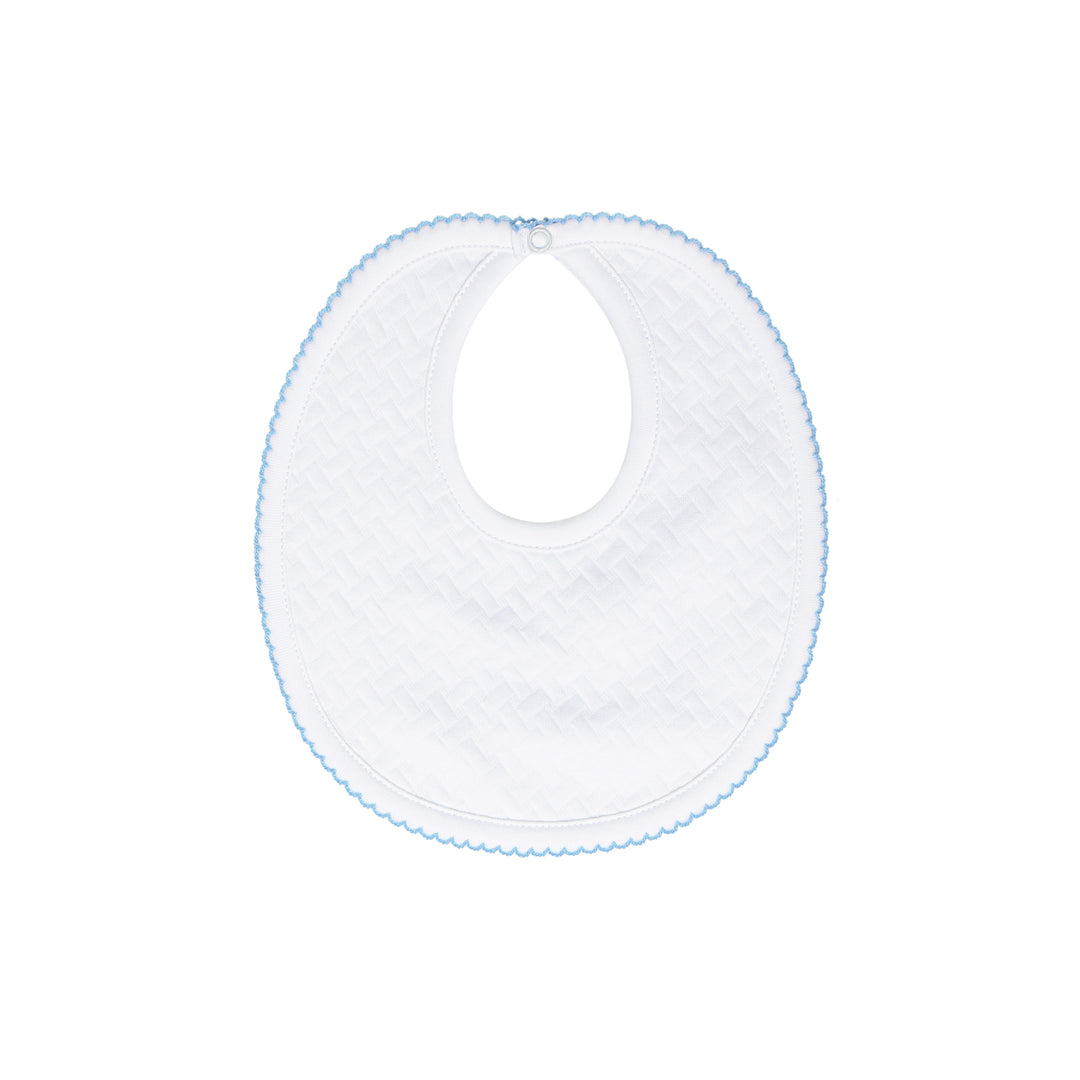 Basket Weave Baby Bib - Blue
