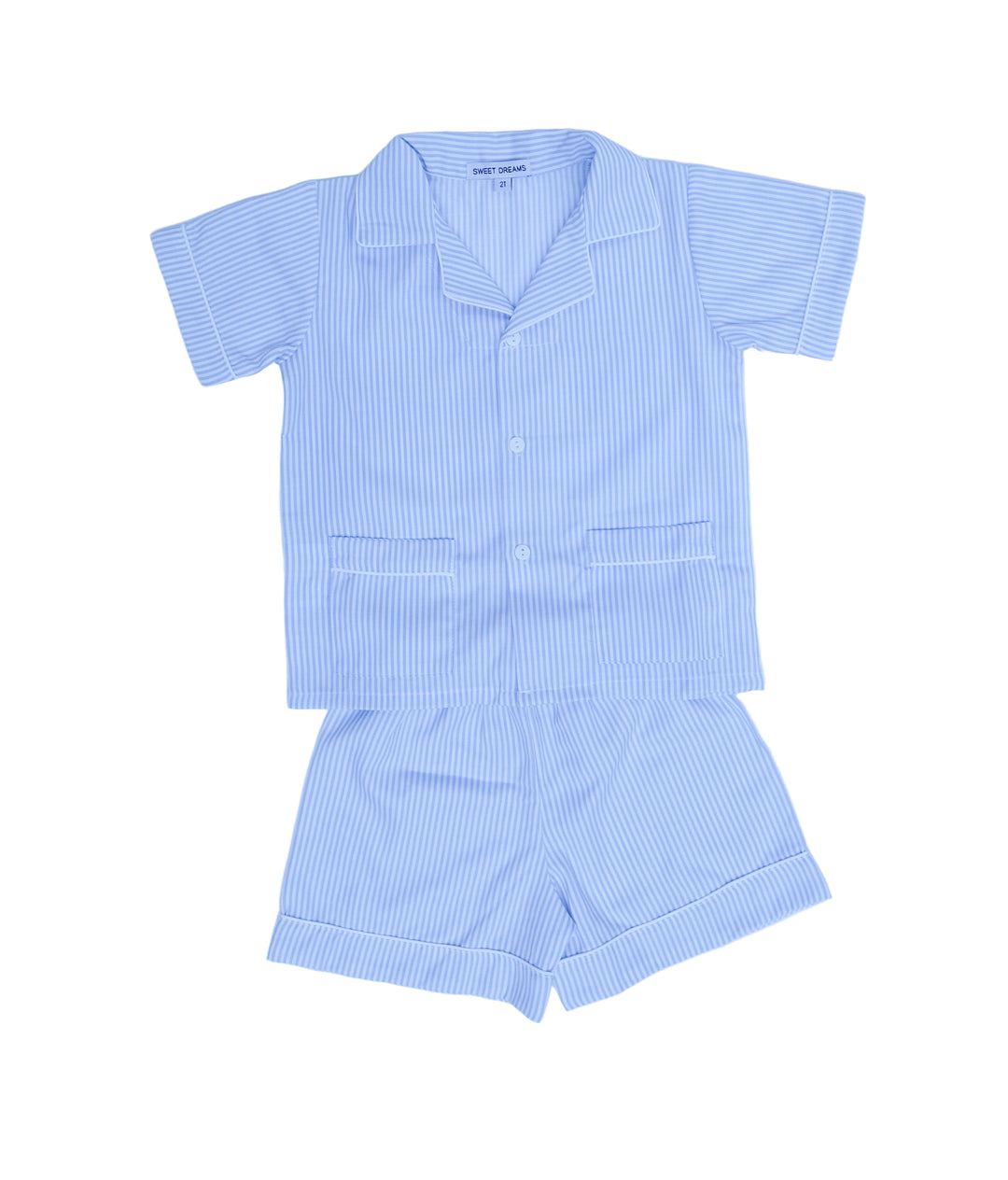 Classic Striped Blue Pajama Short Set