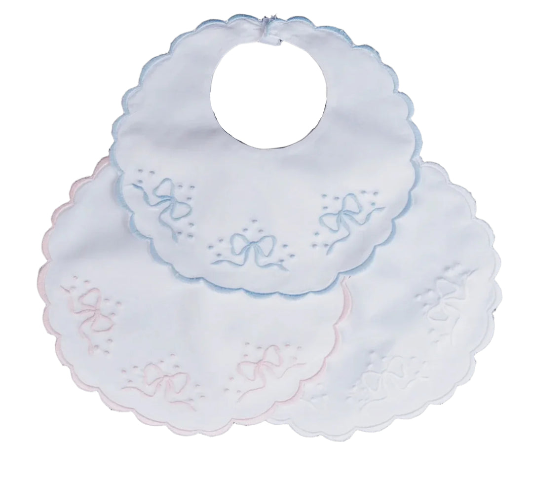 Embroidered Bow Bib
