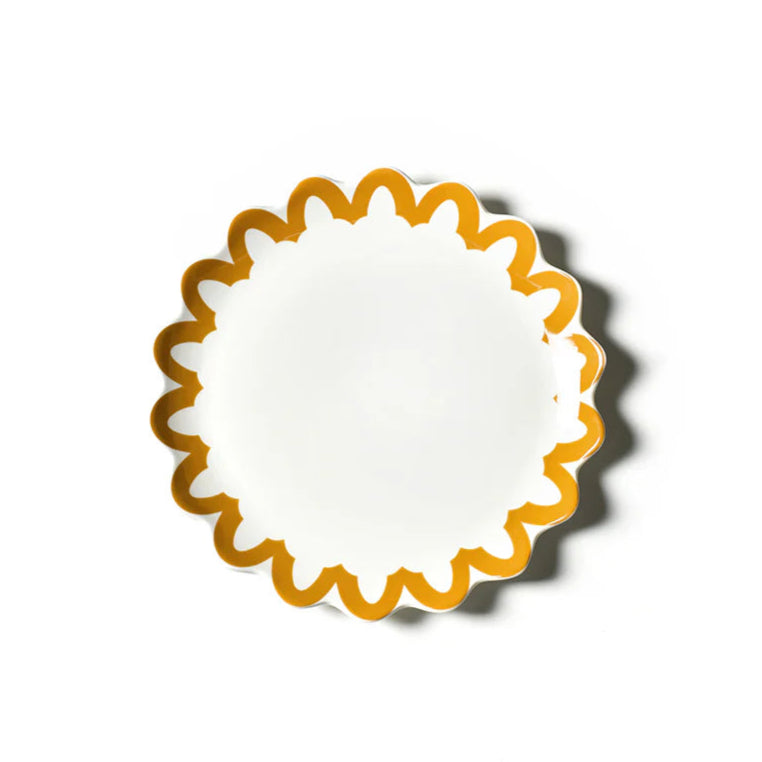 Brass Arabesque Trim Scallop Salad Plate