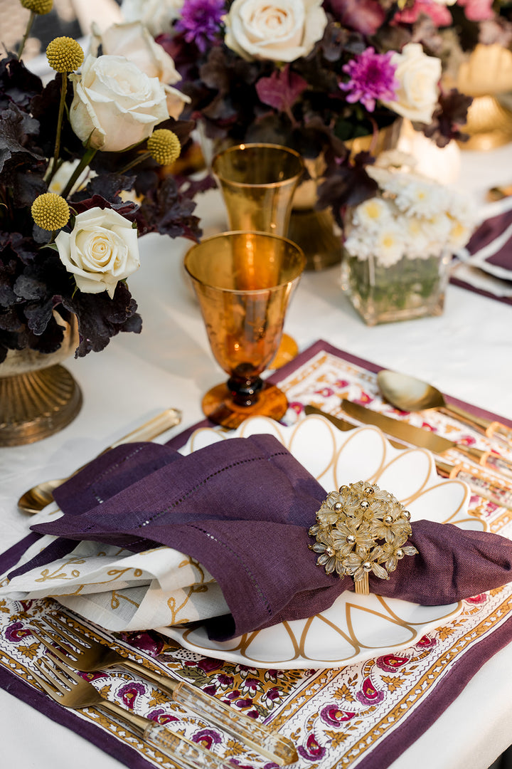 Pomegranate Garden Plum & Ochre Placemat | Set of 4