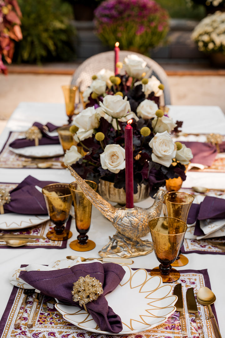Pomegranate Garden Plum & Ochre Placemat | Set of 4