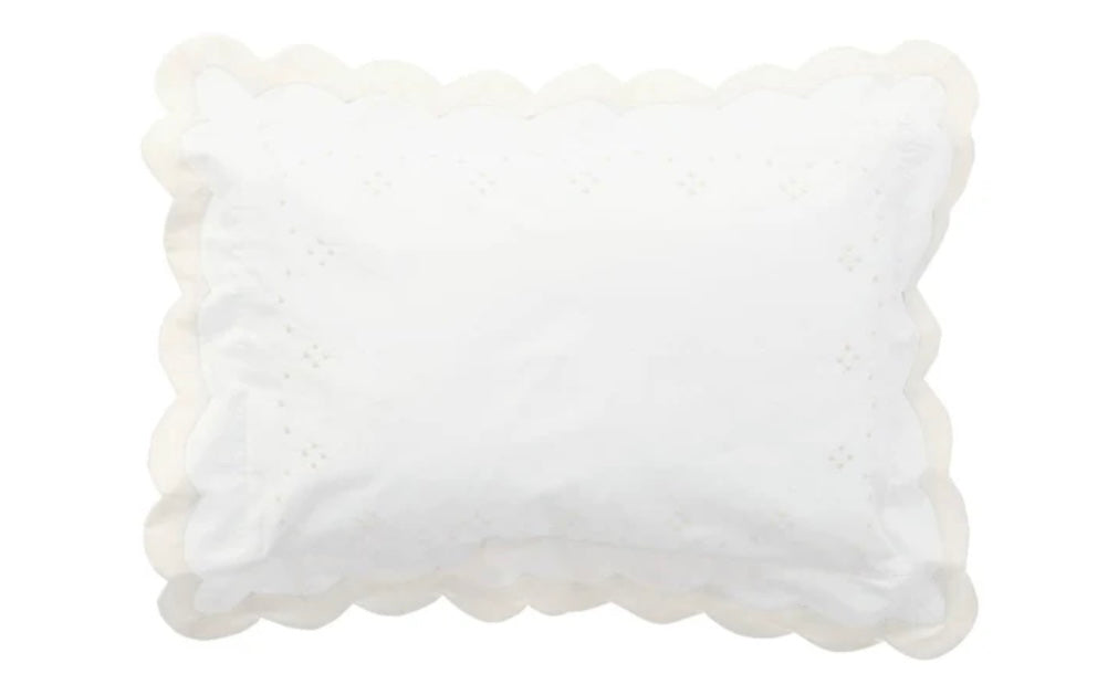 Scallop Dot Boudoir Sham - Ecru
