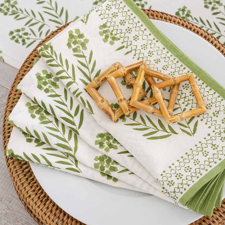 Pomegranate Phlox Green Napkin - Set of 4