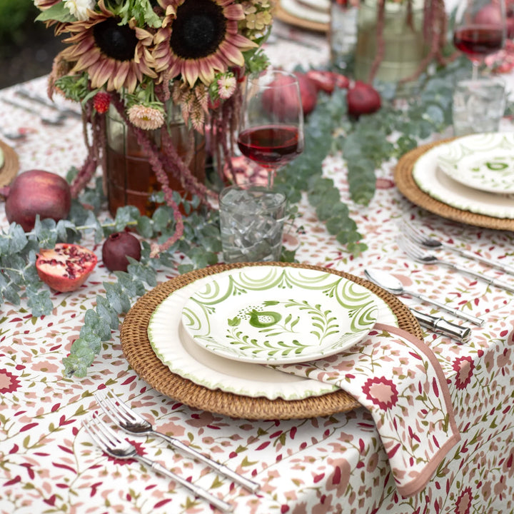 Pomegranate Ruffled Green Dinner Plate - Set of 2