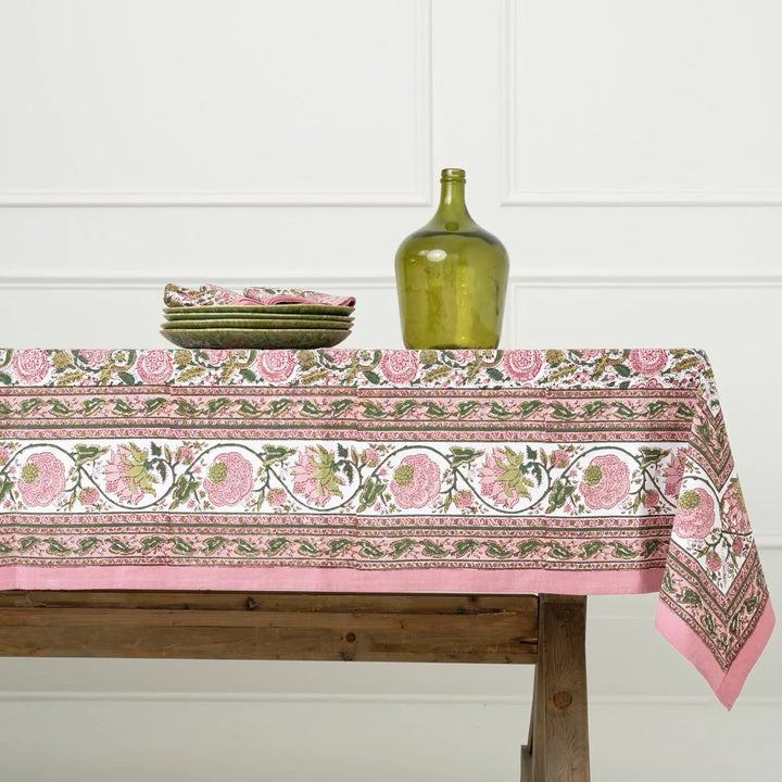 Pomegranate Bohemian Floral Moss & Mauve Tablecloth