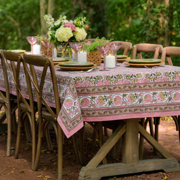 Pomegranate Bohemian Floral Moss & Mauve Tablecloth