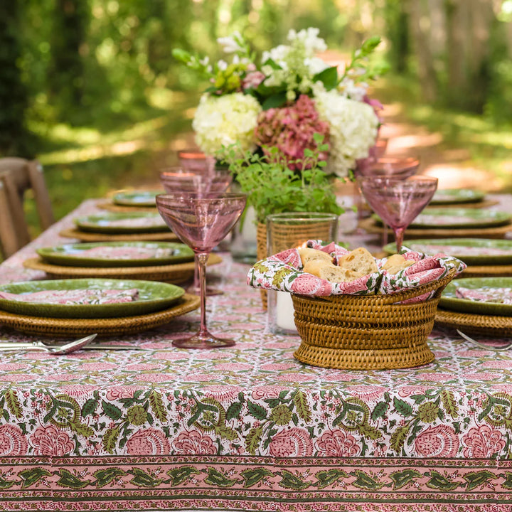 Pomegranate Bohemian Floral Moss & Mauve Tablecloth