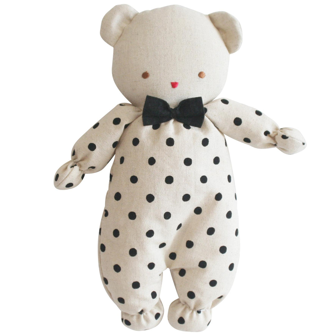 Alimrose Baby Ted – Black Linen Spot