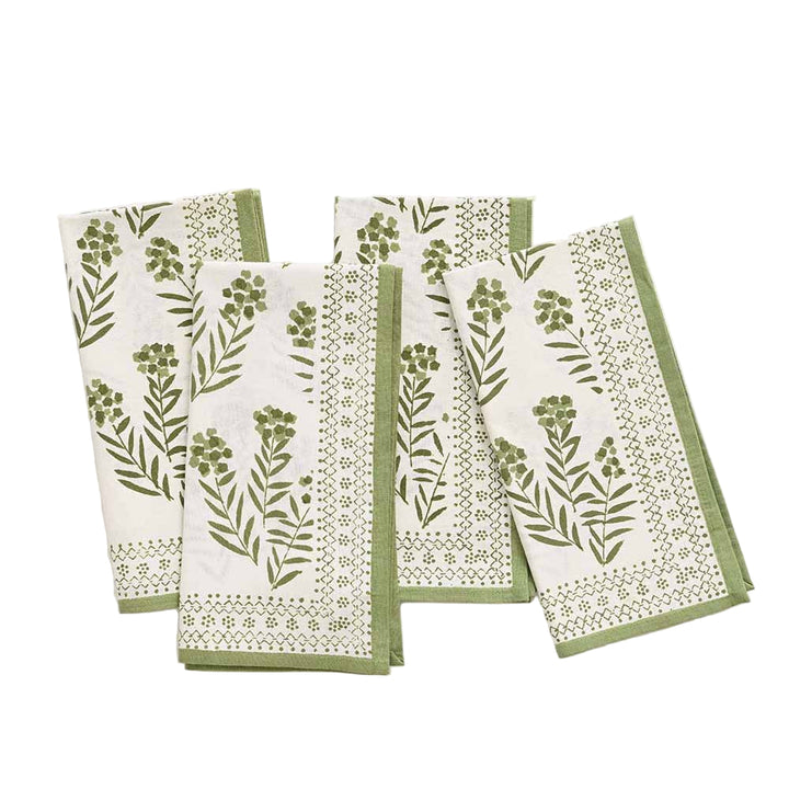 Pomegranate Phlox Green Napkin - Set of 4