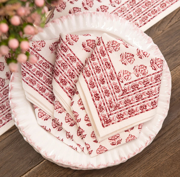 Pomegranate Elise Rose Napkin - Set of 4