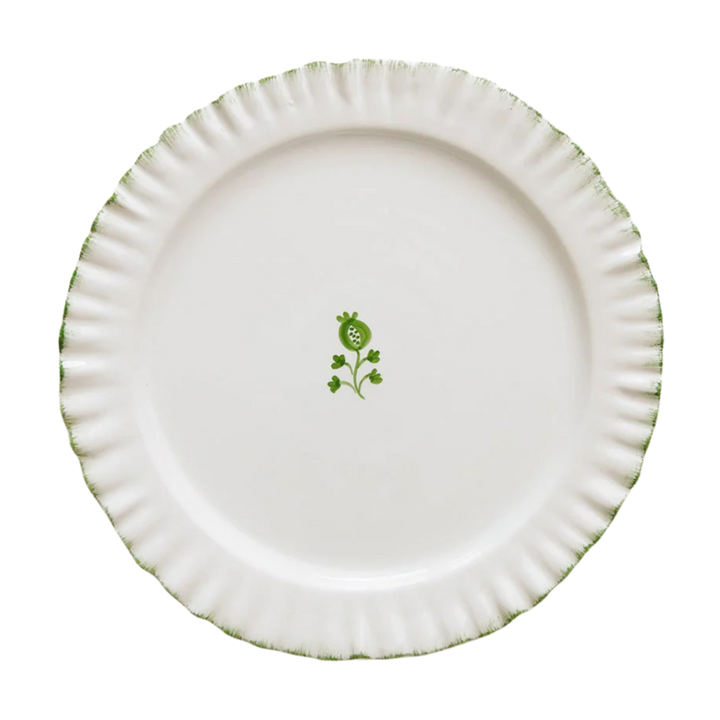 Pomegranate Ruffled Green Dinner Plate - Set of 2