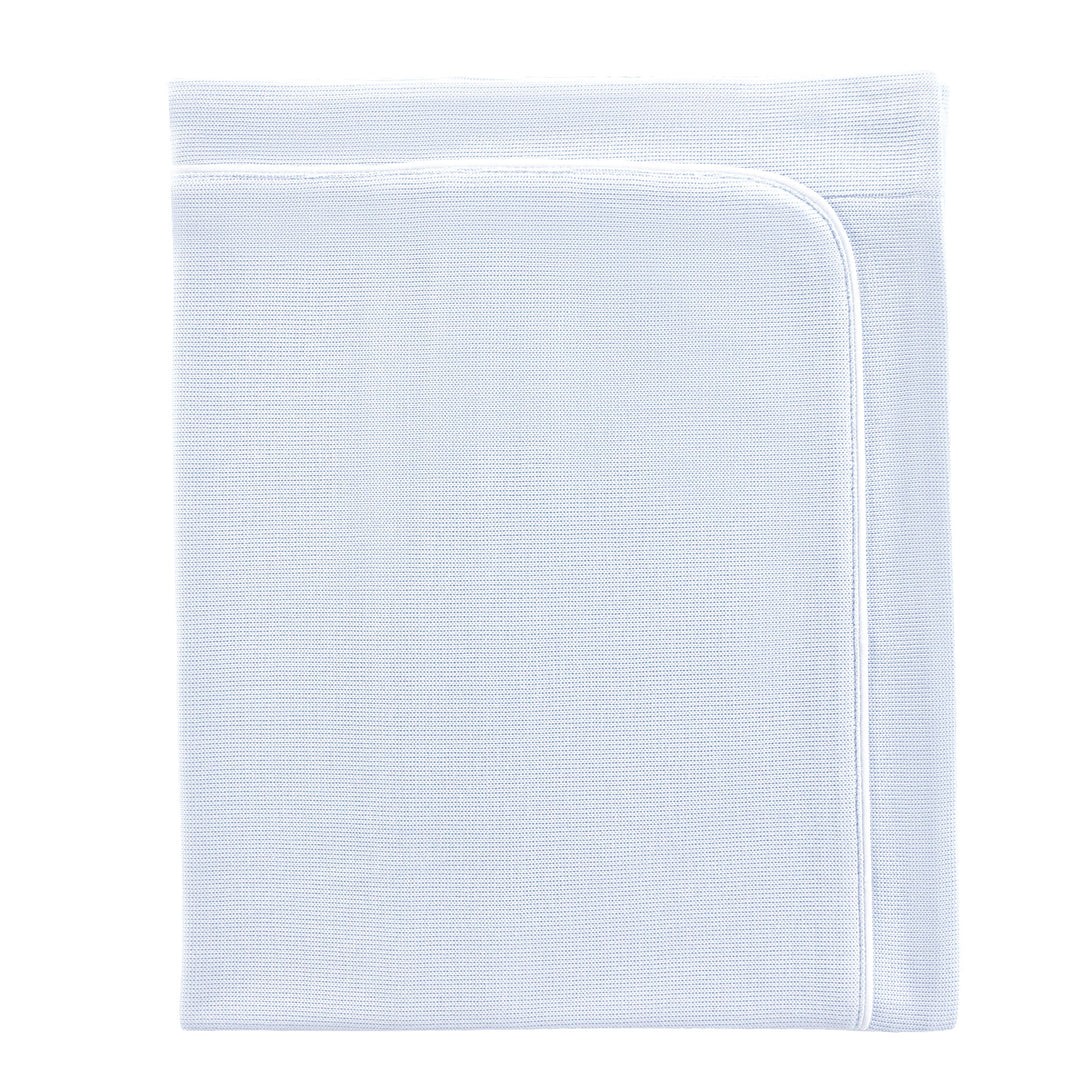 Blue English Knot Pima Cotton Blanket
