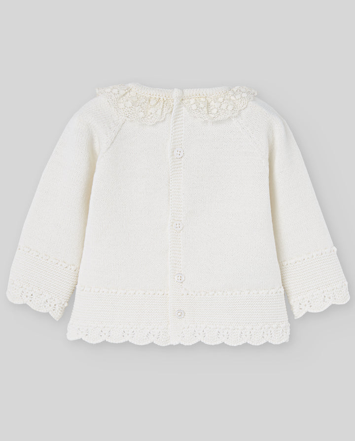 Paz Rodríguez Baby Girl Wool Set in Ivory