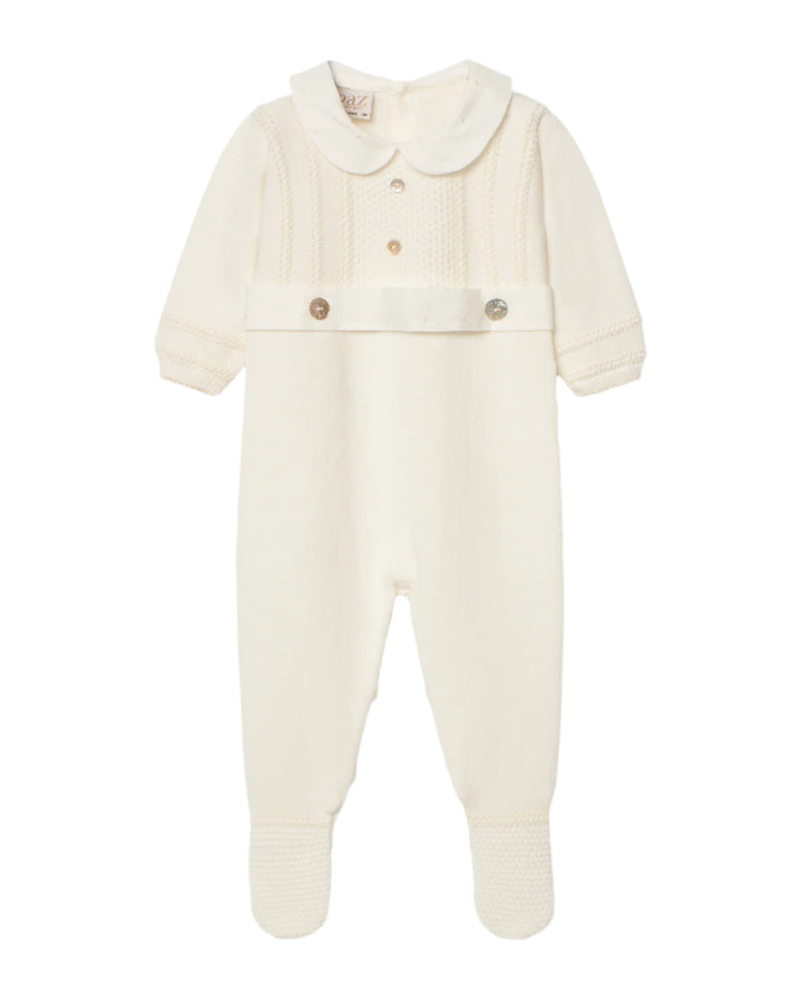 Knit Romper- Cream/Beige