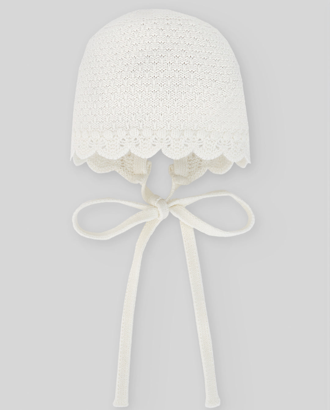 Paz Rodríguez Ivory Knit Baby Bonnet