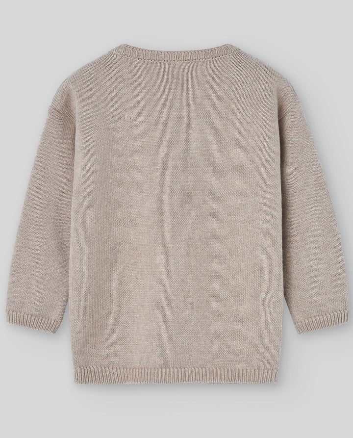 Paz Rodríguez Boys Taupe Cable Knit Sweater