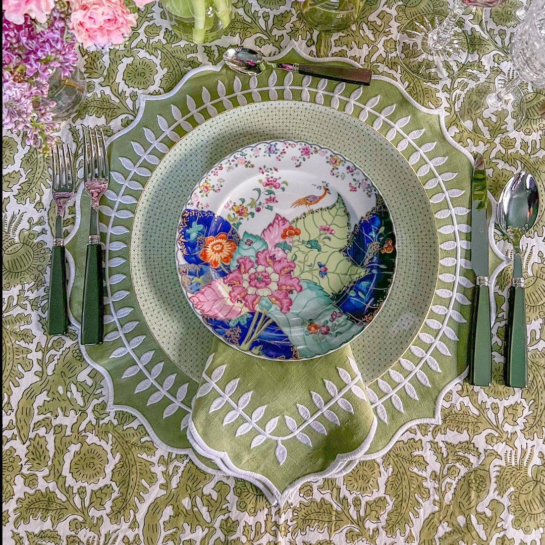 Green leaves placemat- Set of 4