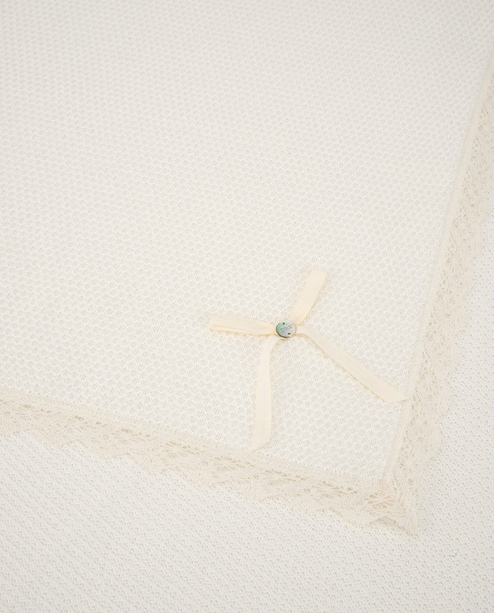 Newborn Knitted Baby Blanket - Cream