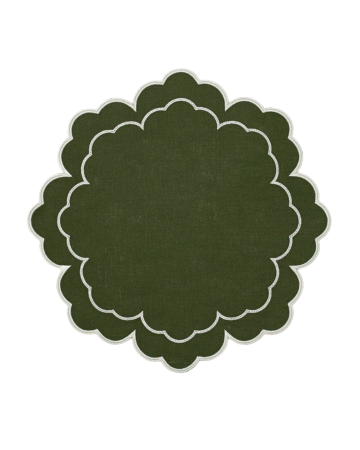 Green with White Placemat - Set of 4