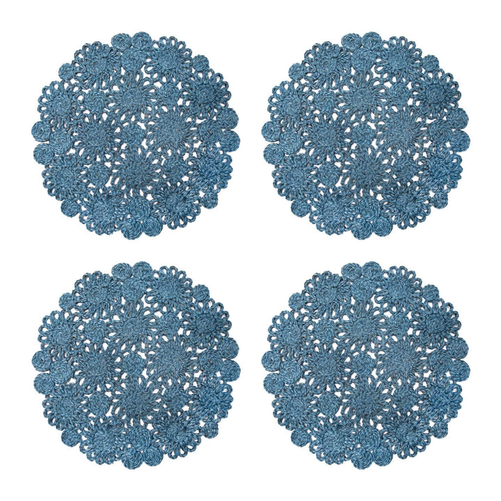 Daisy Jute Blue Jean Placemat - Set of 4