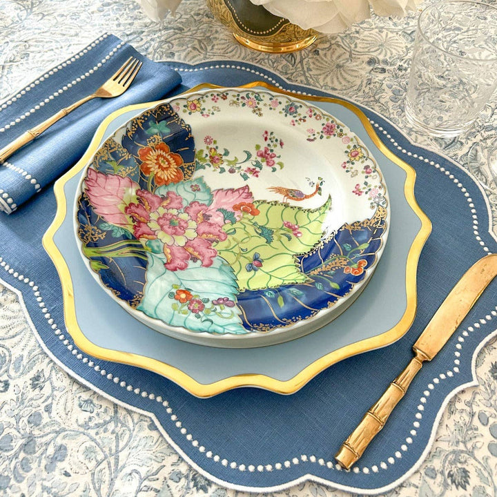 Blue dots linen placemat - Set of 2