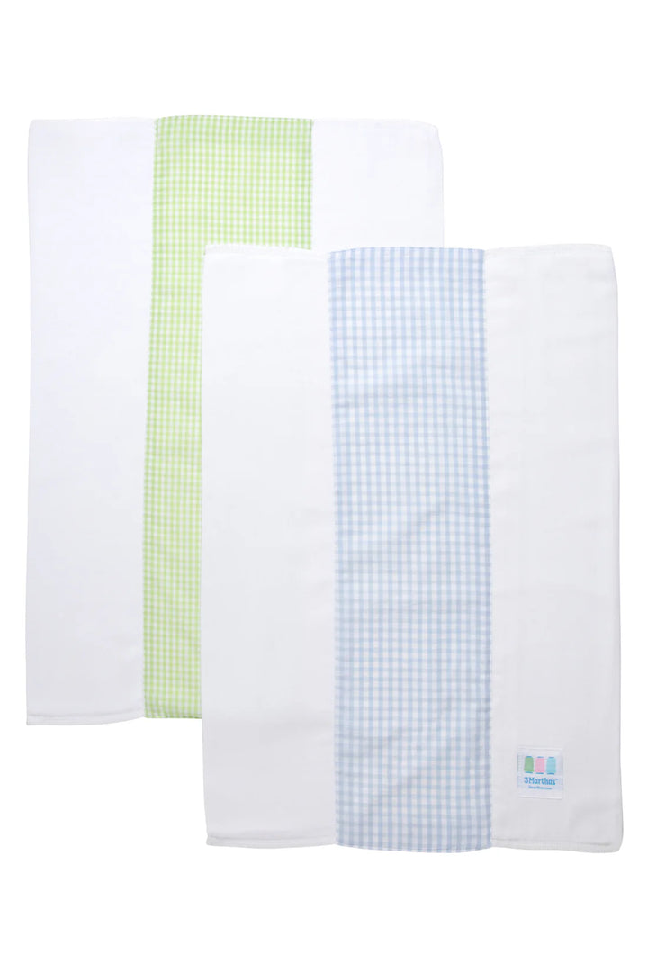 Set of 2 Burp Cloths - Blue/Green
