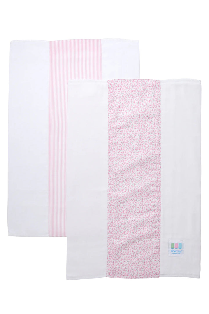 Set of 2 Burp Cloths - Ballet Pink