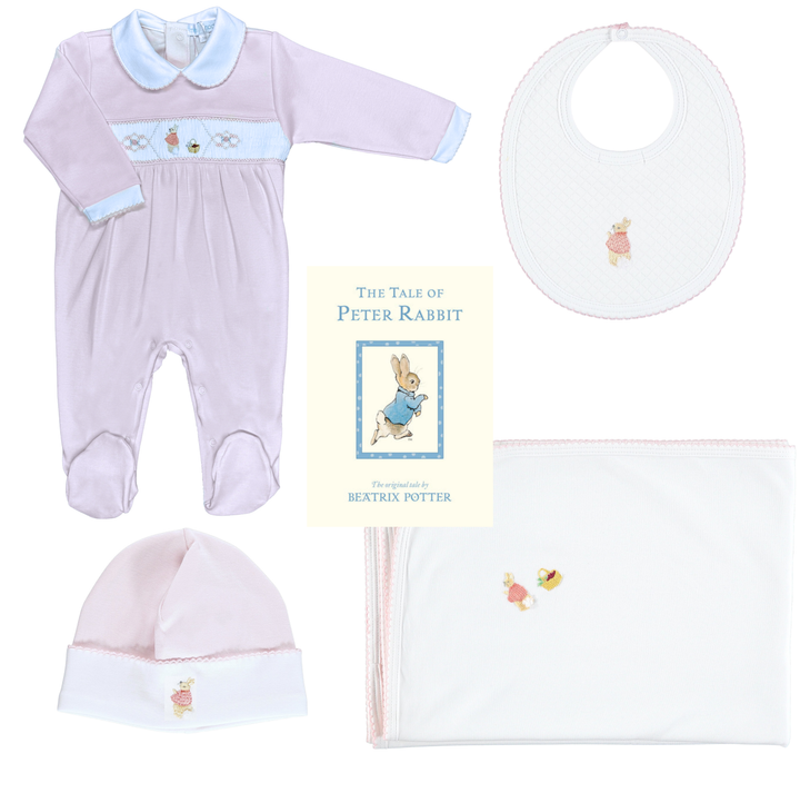 Baby Girl Hand Embroidered Bunny Gift Set