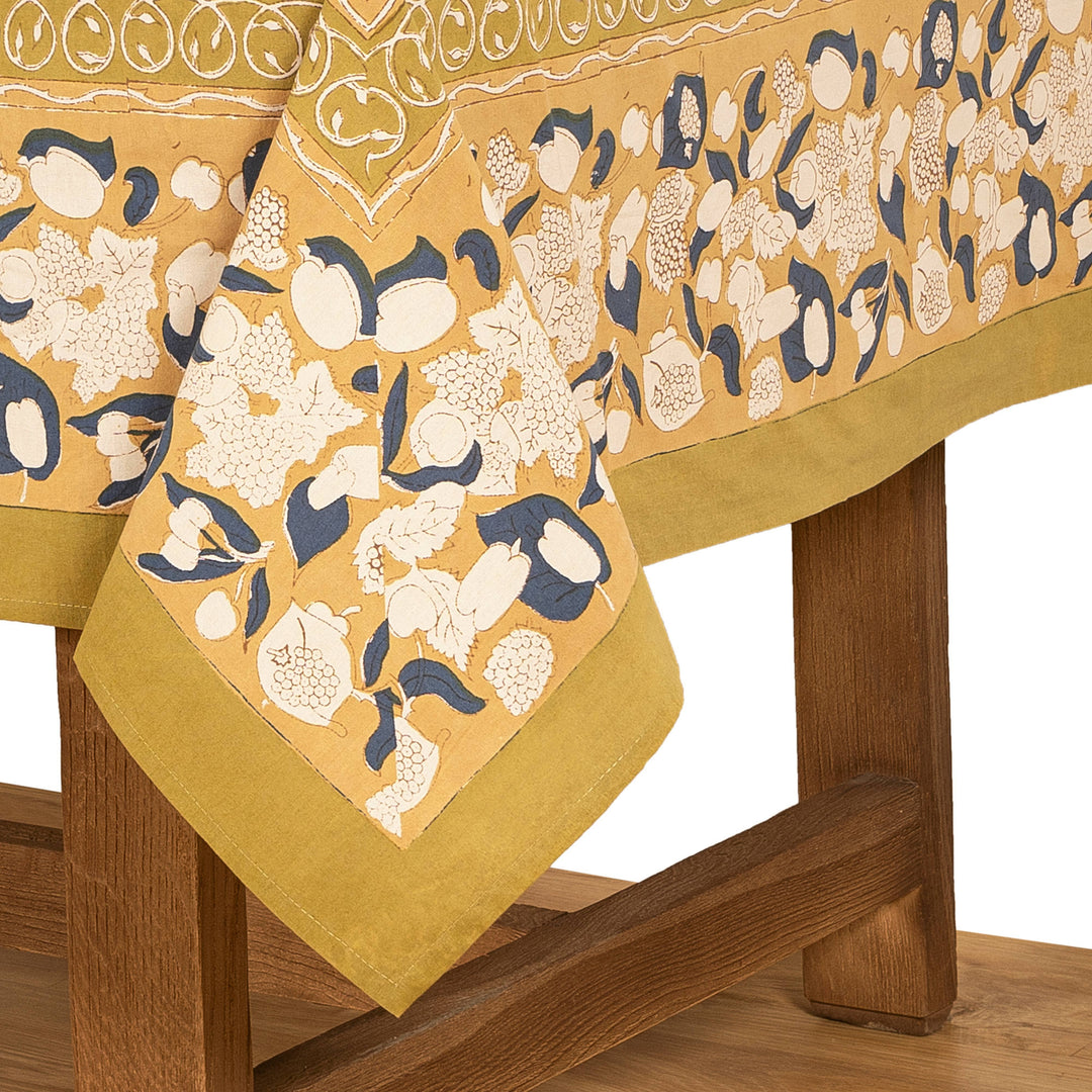 Forest Harvest Mustard & Blue | French Tablecloths
