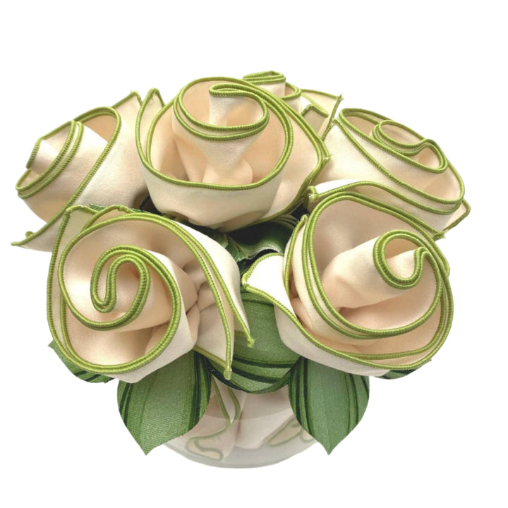 Ivory with Honeydew Green Trim Napkin - Set of 4