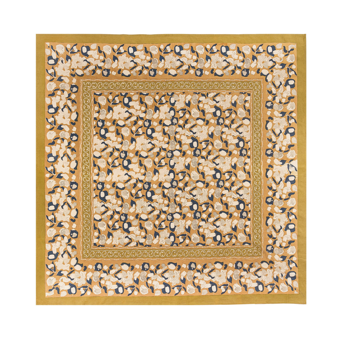 Forest Harvest Mustard & Blue | French Tablecloths
