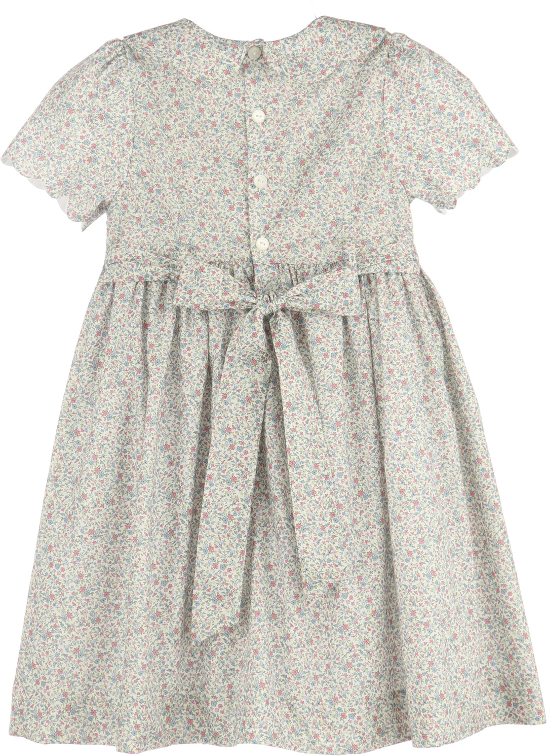 Luli & Me Fall Blossom Smock Dress Blue