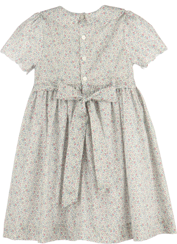 Luli & Me Fall Blossom Smock Dress Blue
