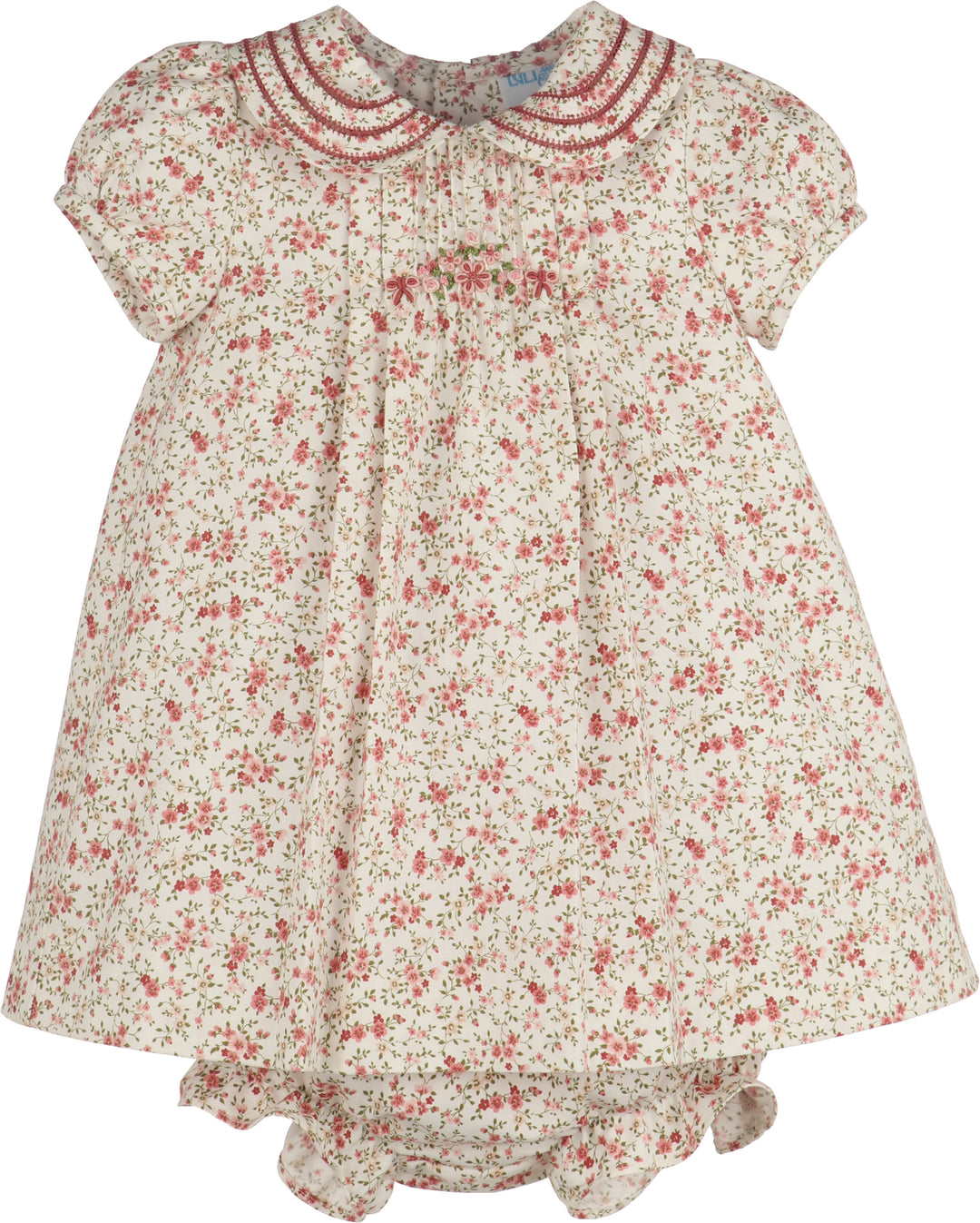Luli & Me Fallen Leaves Wreath Set Dress Pink
