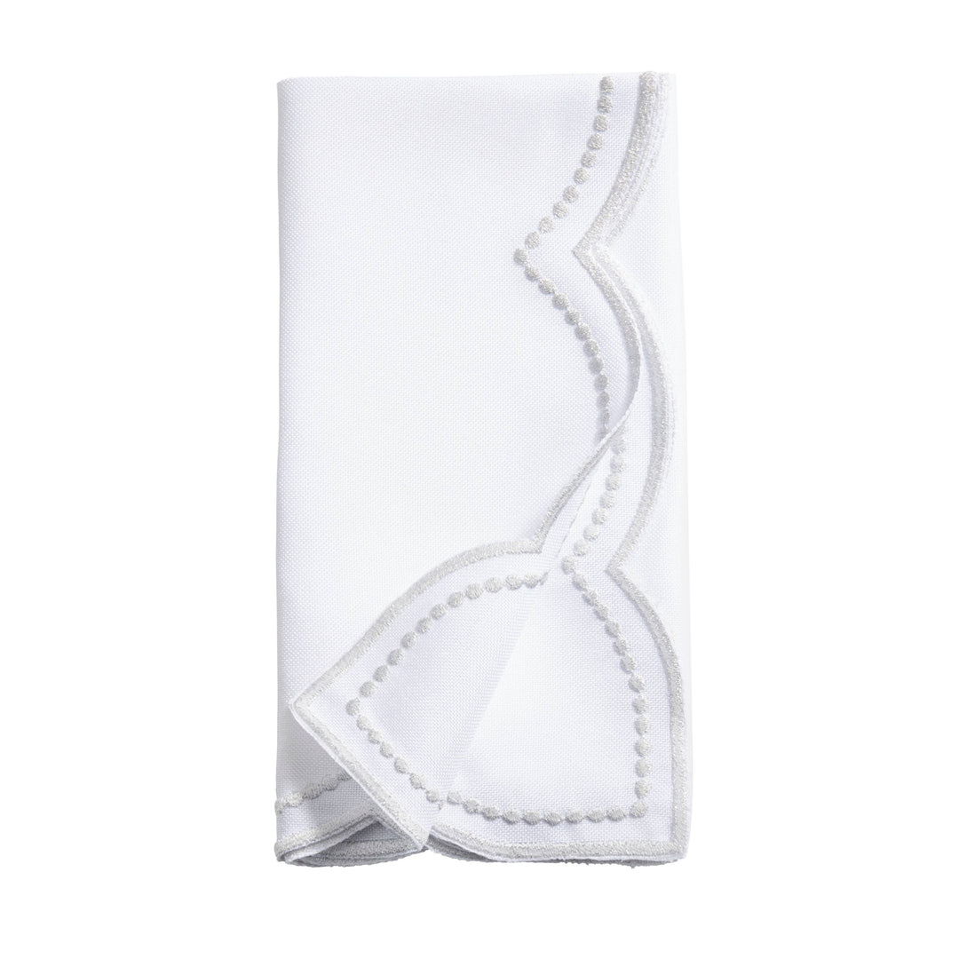 Embroidered Napkin with Scallop Edge - Set of 4