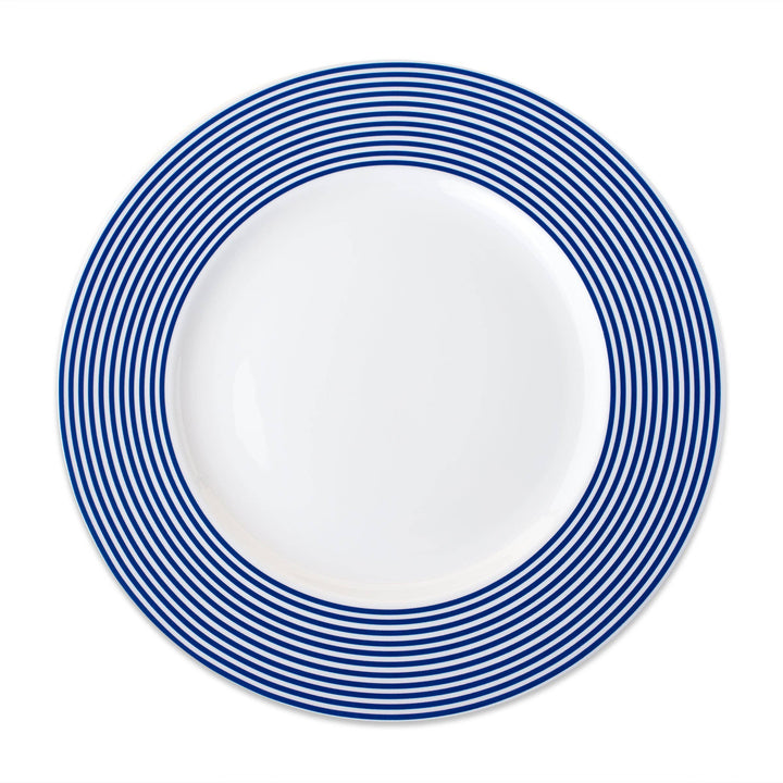 Newport Stripe Navy Rimmed Dinner Plate