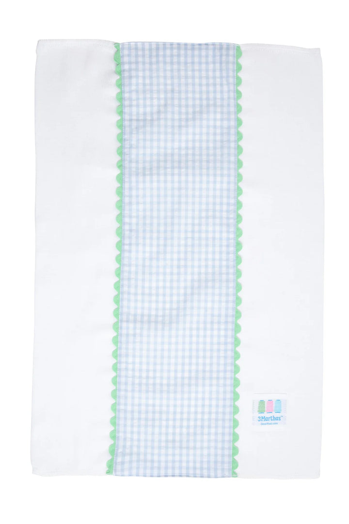 Big Check Fancy Fabric Burp Cloth - Blue/Green