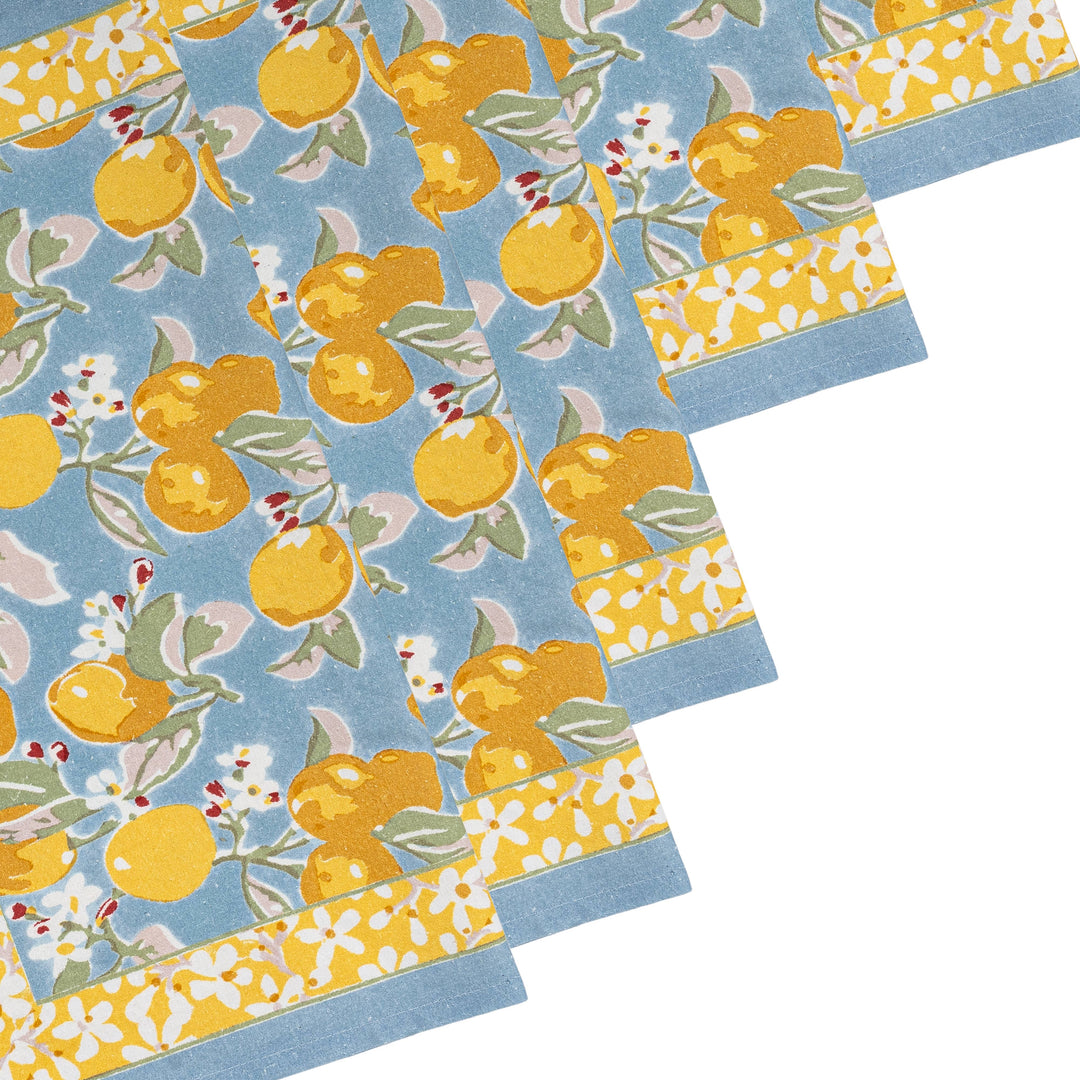 Citron Blue & Yellow Napkins - Set of 6