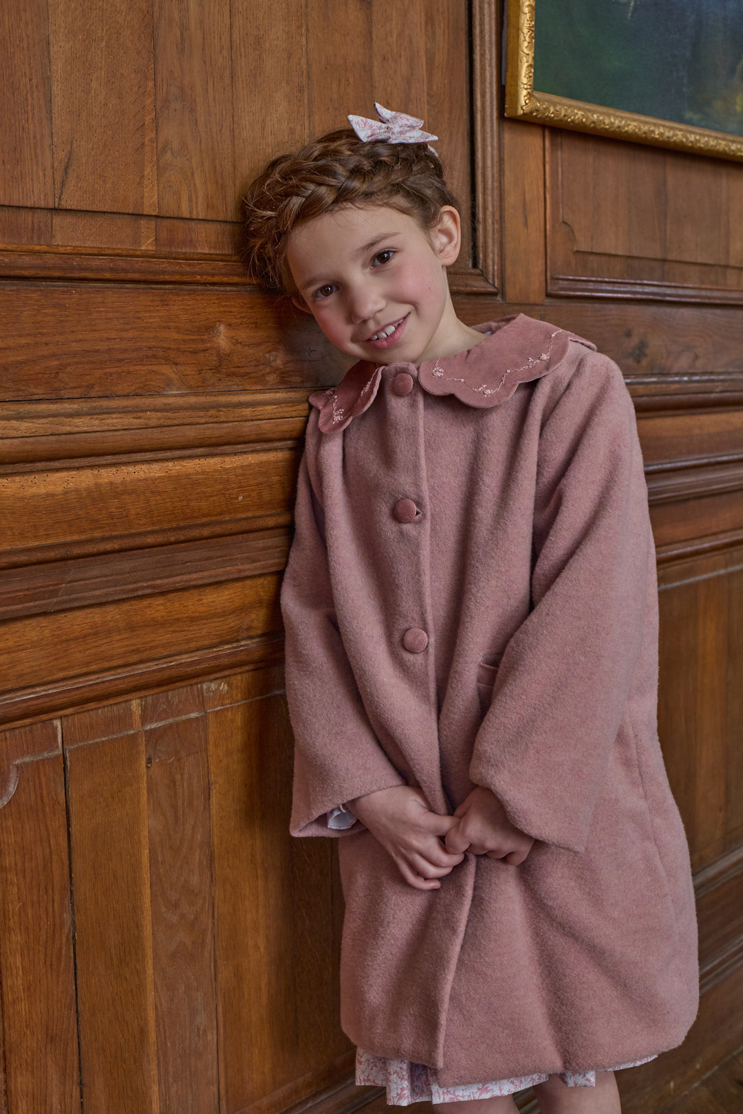 Kidiwi Girls Maryse Wool Coat Pink