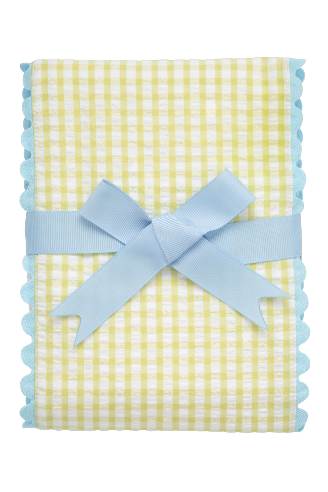 Big Check Fancy Fabric Burp Cloth - Green/Blue