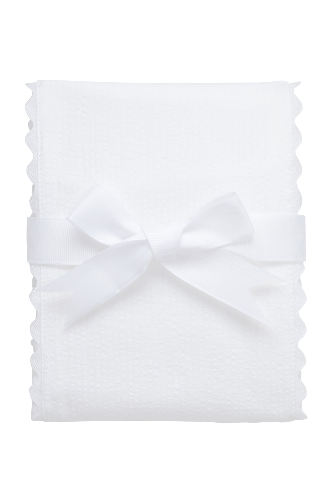 White Seersucker Fancy Burp Cloth