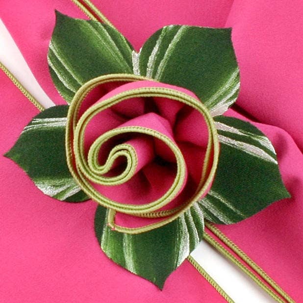 Hot Pink with Honeydew Green Trim Napkin - Set of 4