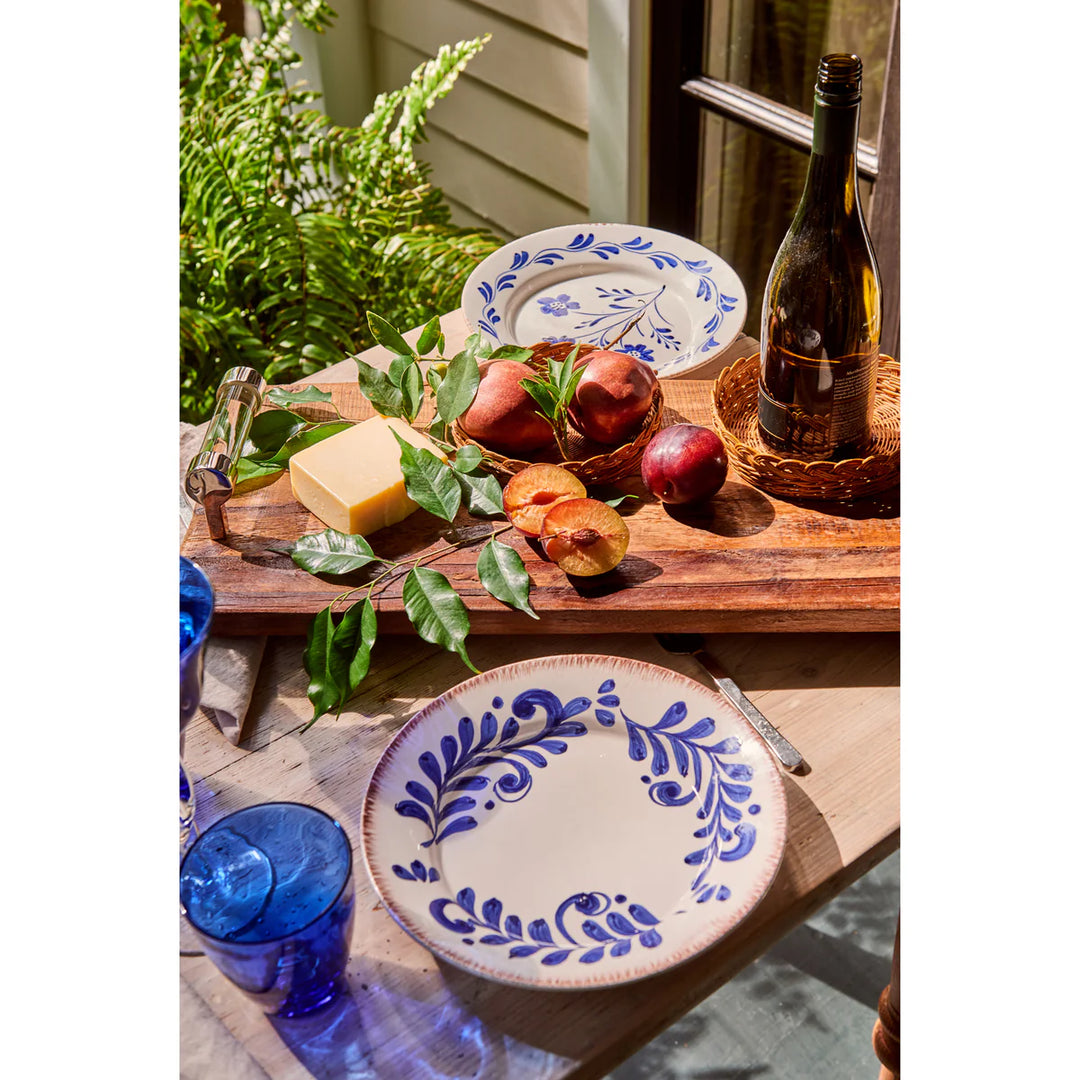 Casa Nuno Blue and White Dinner Plate, Scroll Design - Set Of 2