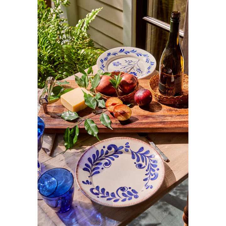 Casa Nuno Blue and White Dinner Plate, Scroll Design - Set Of 2