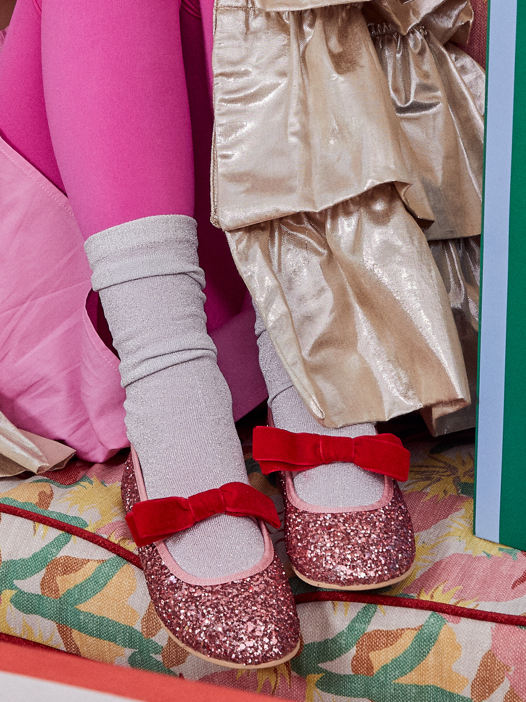 Meri Meri x Marjen Sabrina Pink Glitter Mary Jane Shoe