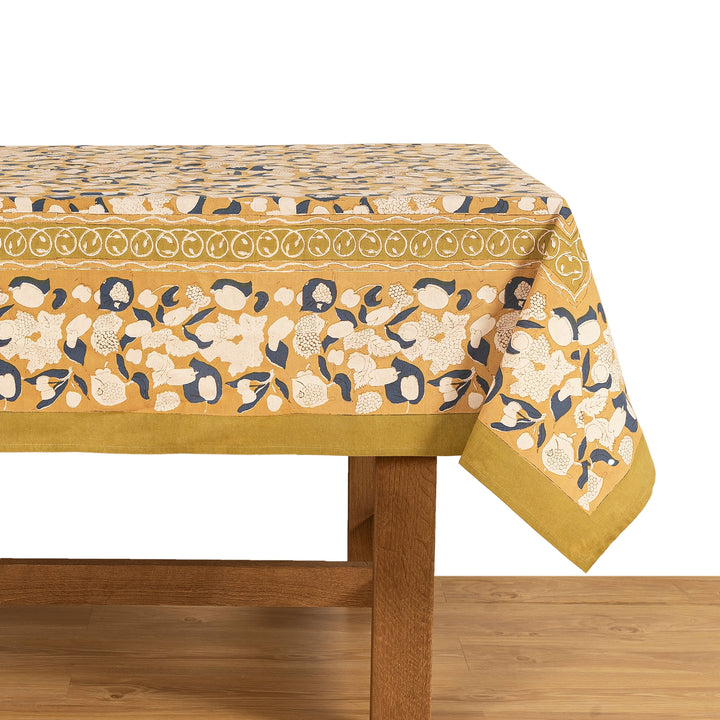 Forest Harvest Mustard & Blue | French Tablecloths