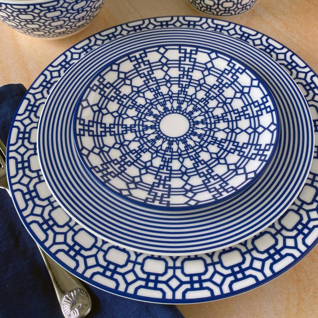 Newport Canape Plates Blue, Set of 4