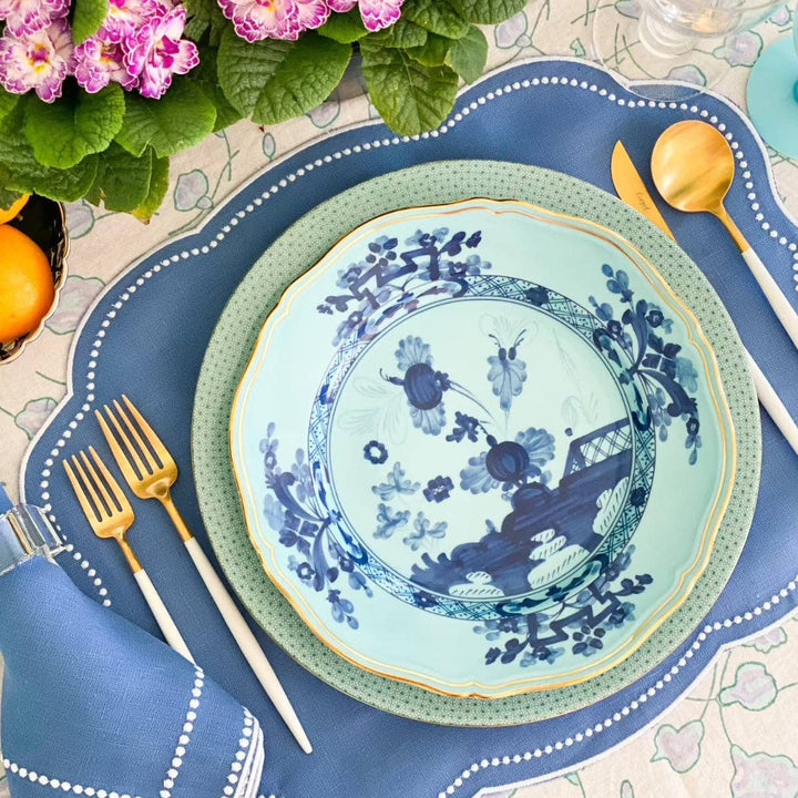 Blue dots linen placemat - Set of 2
